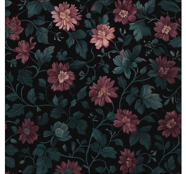 Roleta do biura ciemne, vintage'owe botaniki - TenStickers