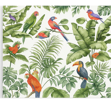 Store enrouleur salon imprimé oiseau tropical - TenStickers