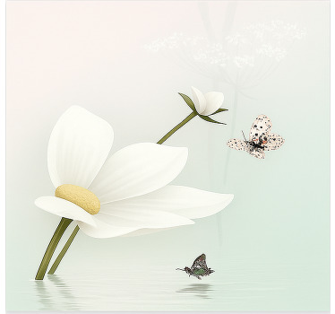 Ethereal Daisy Reflections kitchen roller blind - TenStickers