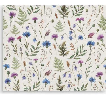 Store enrouleur salon motif de prairie de fleurs sauvages - TenStickers