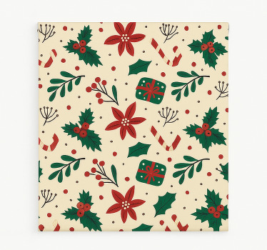 Store enrouleur salon forêt d'ornements rouges - TenStickers