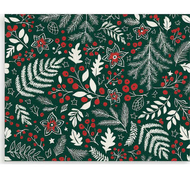 Store enrouleur salon motif floral de noël - TenStickers
