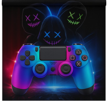 Store enrouleur geek joueurs mystérieux au néon - TenStickers