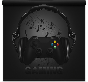 Store enrouleur geek contrôleur de port de casque monochrome - TenStickers