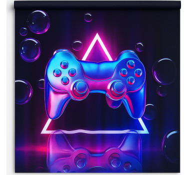 Store enrouleur geek contrôleur de bulles de néon chromé - TenStickers