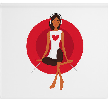 Estore de rolo juvenil menina ouvindo música - TenStickers