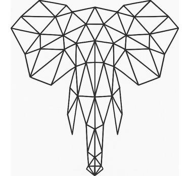 Cortina roller juvenil elefante geométrico moderno - TenVinilo