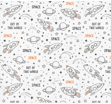 Store enrouleur pour chambre ado motif spatial dessiné - TenStickers