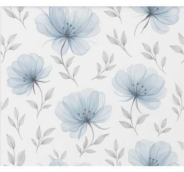 Store enrouleur pour chambre ado fleurs bleues élégantes - TenStickers