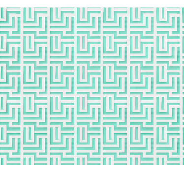 Store enrouleur salle à manger effet carrés géométriques bleus - TenStickers