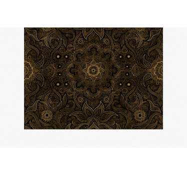 Store enrouleur salle à manger mandala noir et or - TenStickers