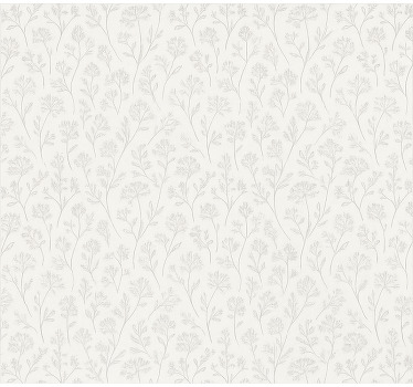 Store enrouleur salle à manger art floral gris fin - TenStickers