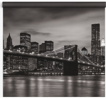 Rollo fenster home office stadt bei nacht - TenStickers