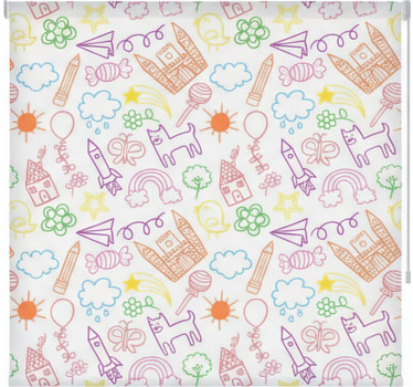 Rollo fenster skandinavisch verspielter kritzelprint - TenStickers