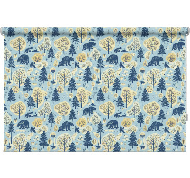 Rollo fenster skandinavisch bär in skandinavischen wäldern - TenStickers