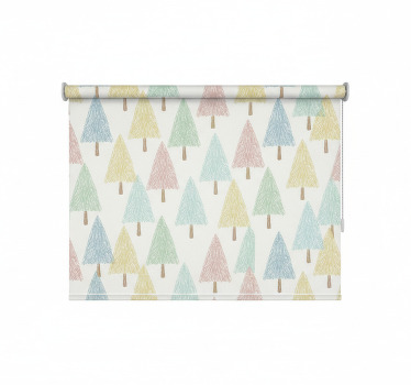 Skandynawska roleta z pastelowymi drzewami - TenStickers