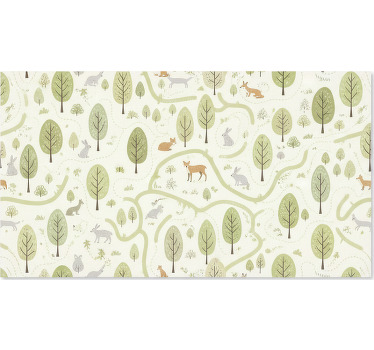 Skandynawska roleta artystyczne abstrakcyjne drzewa - TenStickers