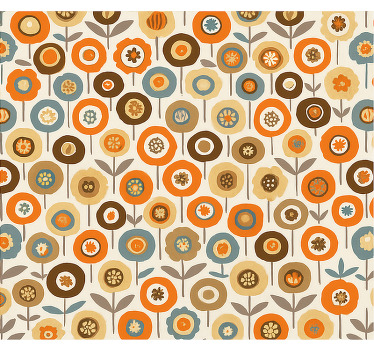 Scandinavian roller blind with vibrant vintage flowers - TenStickers