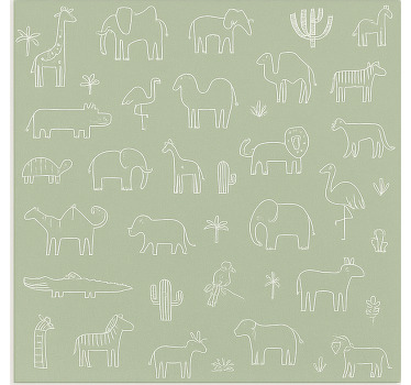 Scandinavian roller blind jungle animals outline - TenStickers