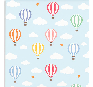 Scandinavian roller blind pastel balloon ride - TenStickers