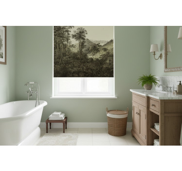 Tree blind hilly forest design - TenStickers