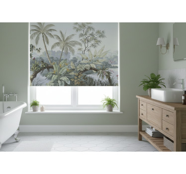 Tenda a rullo alberi oasi di palme tropicali - TenStickers