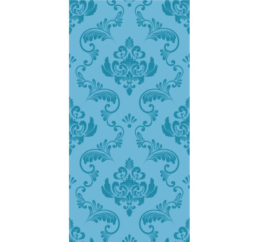 Rollo fenster badezimmer mit blauen botanischen kurven - TenStickers