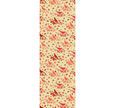 Cortina roller despacho árboles orientales con pájaros - TenVinilo