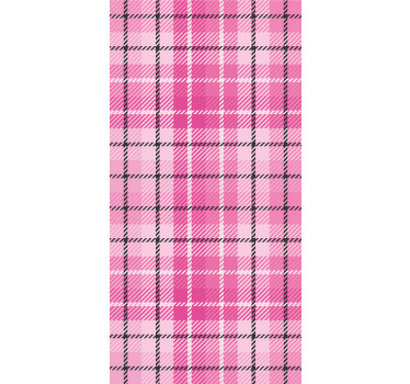 Toile fenêtre bureau tartan rose et noir - TenStickers