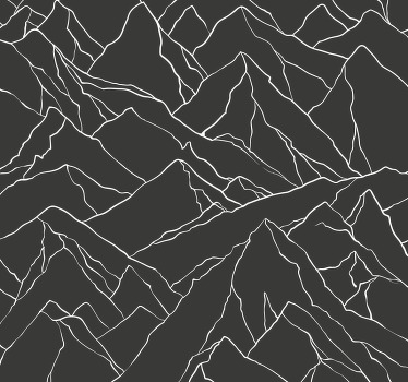 Toile fenêtre bureau silhouette de montagnes - TenStickers