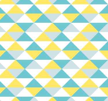 Toile fenêtre bureau carreaux géométriques jaunes et bleus - TenStickers