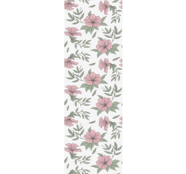 Rullegardin spisestue med rosa blomsterdesign - Tenstickers