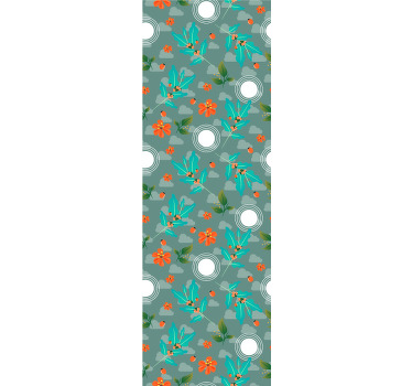 Rullegardin spisestue med blomstergeometri - Tenstickers