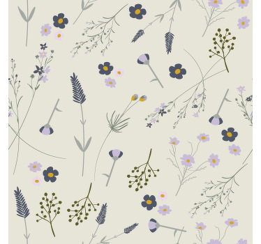 Rollo fenster küche lila wildblumen floral - TenStickers