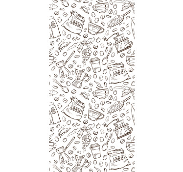 Estor enrollable cocina conjunto de café - TenVinilo