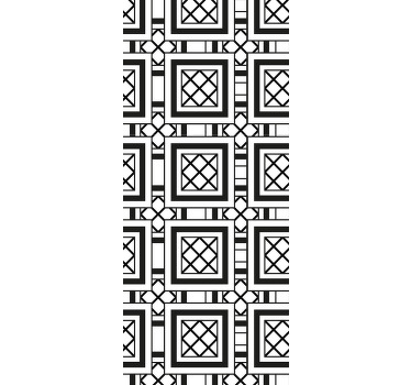 Rollo fenster küche im schwarzen hydraulischen fliesenstil - TenStickers