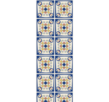 Blinds in a kitchen with pink flowers portuguese tile - TenStickers