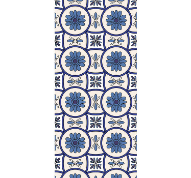 Blinds in a kitchen with blue flower portuguese tile - TenStickers