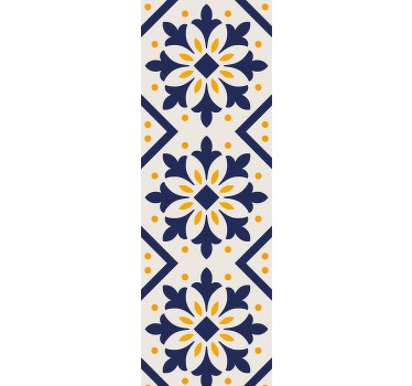 Blinds in a kitchen with blue and vibrant yellow tiles - TenStickers