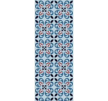 Blinds in a kitchen baby blue round portuguese tile - TenStickers