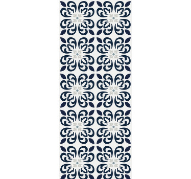 Blinds in a kitchen dark blue clover tile - TenStickers