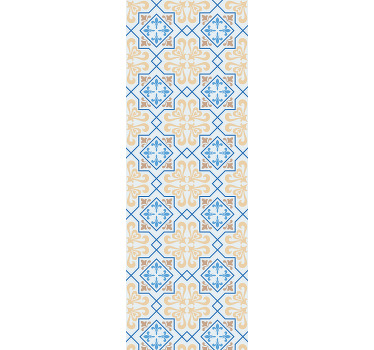 Blinds in a kitchen with blue lines portuguese tile pattern - TenStickers