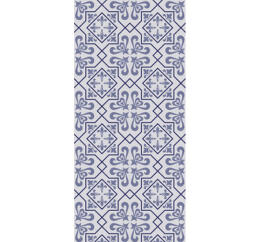 Cortina roller cocina azulejo octagonal azul portugués - TenVinilo