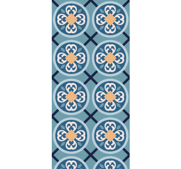 Cortina roller cocina azulejo portugués azul marino - TenVinilo