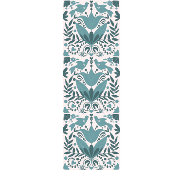 Blinds in a kitchen with blue bird folk art pattern - TenStickers