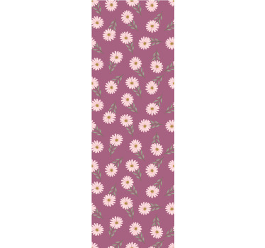 Cortina roller cocina estampado de margaritas rosas - TenVinilo