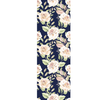 Blinds in a kitchen with vintage rose pattern on blue - TenStickers