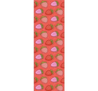 Cortina roller cocina fresas rojas y rosas - TenVinilo