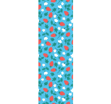 Cortina roller cocina patrón de frutas y flores coloridas - TenVinilo