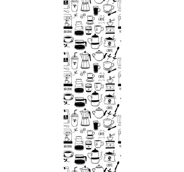 Cortina roller cocina hora del café - TenVinilo